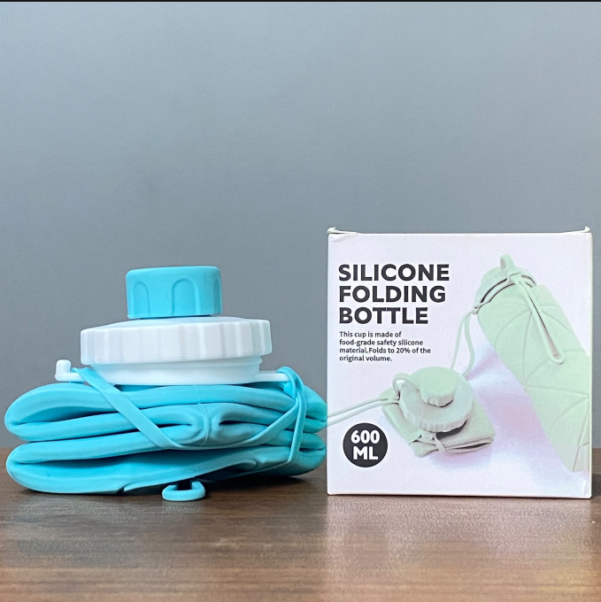 600ML Silicone Foldable Water Bottle