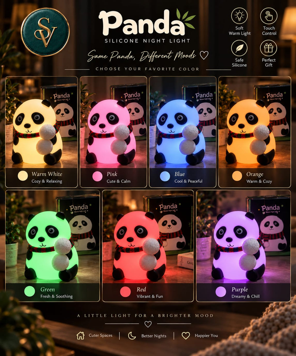 Panda Silicone Night Light (Color changing lamp)