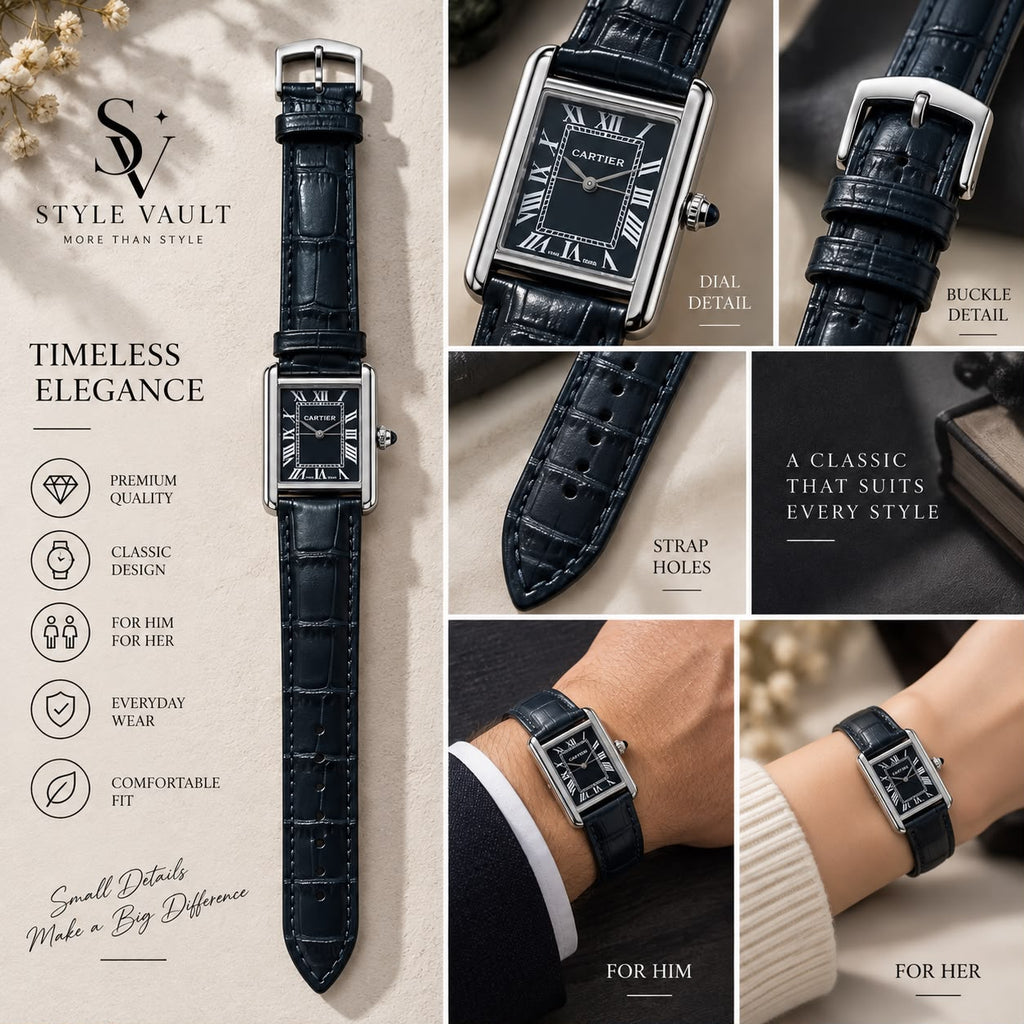 Classic Rectangular Unisex Watch – 5 Premium Styles