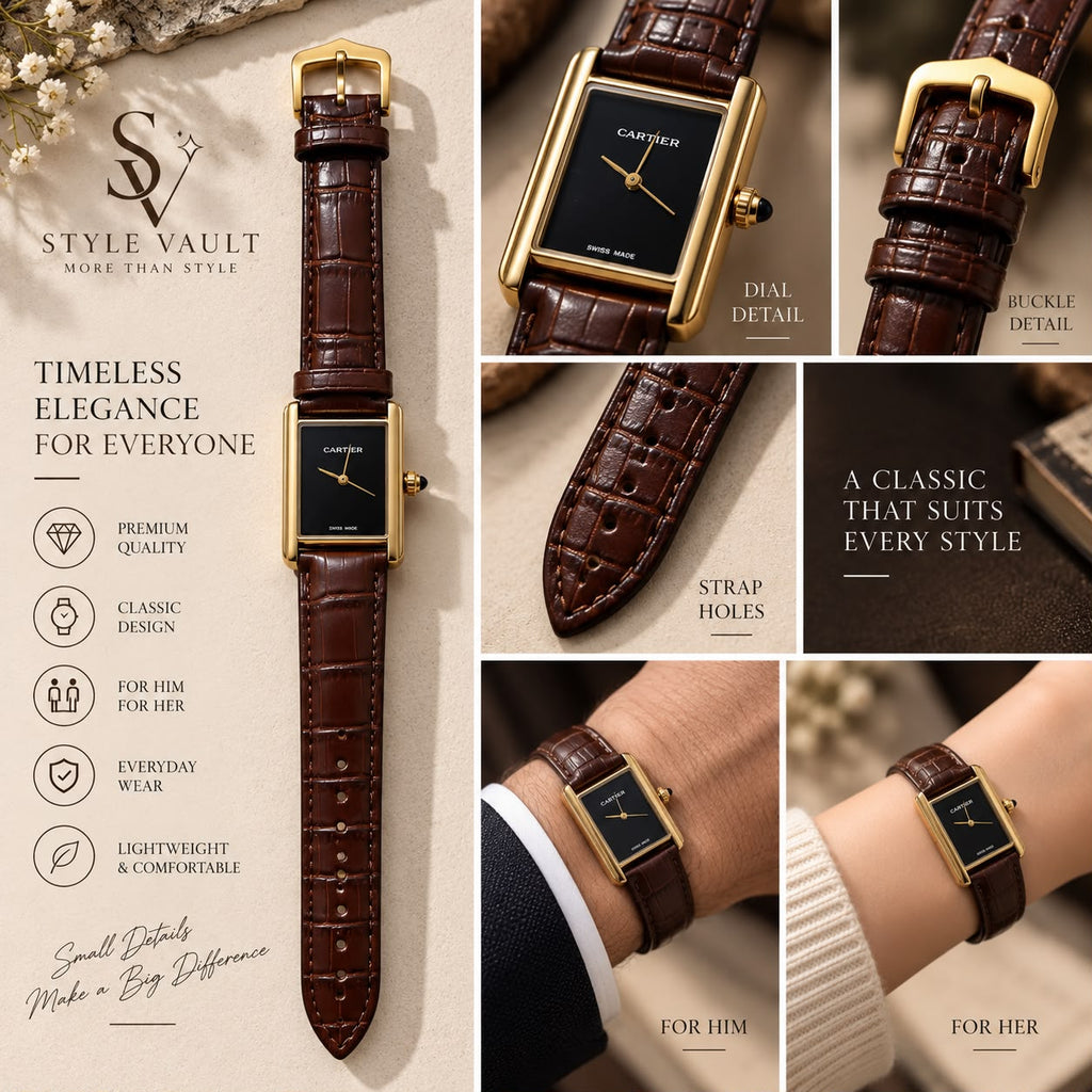 Classic Rectangular Unisex Watch – 5 Premium Styles
