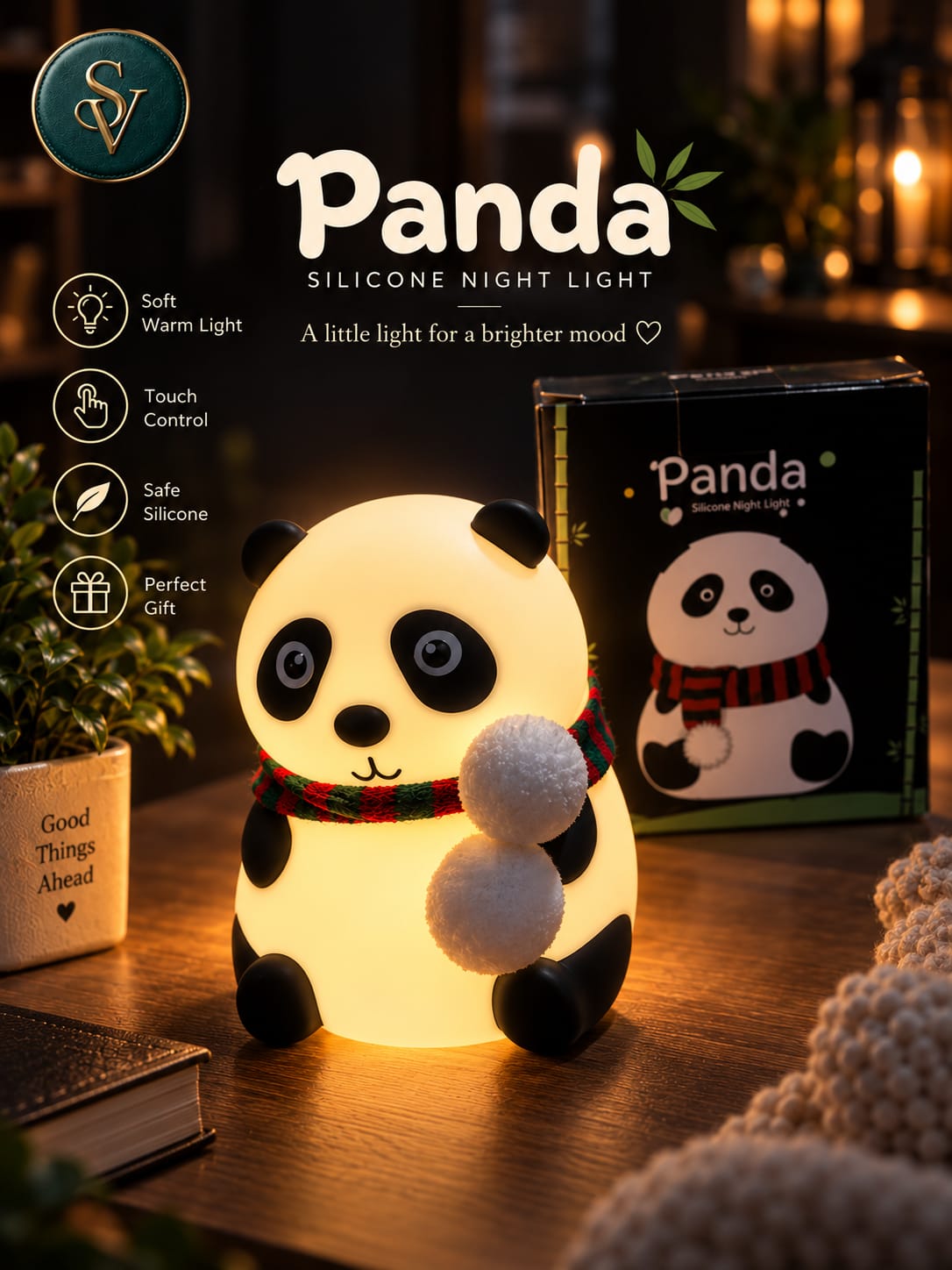 Panda Silicone Night Light (Color changing lamp)