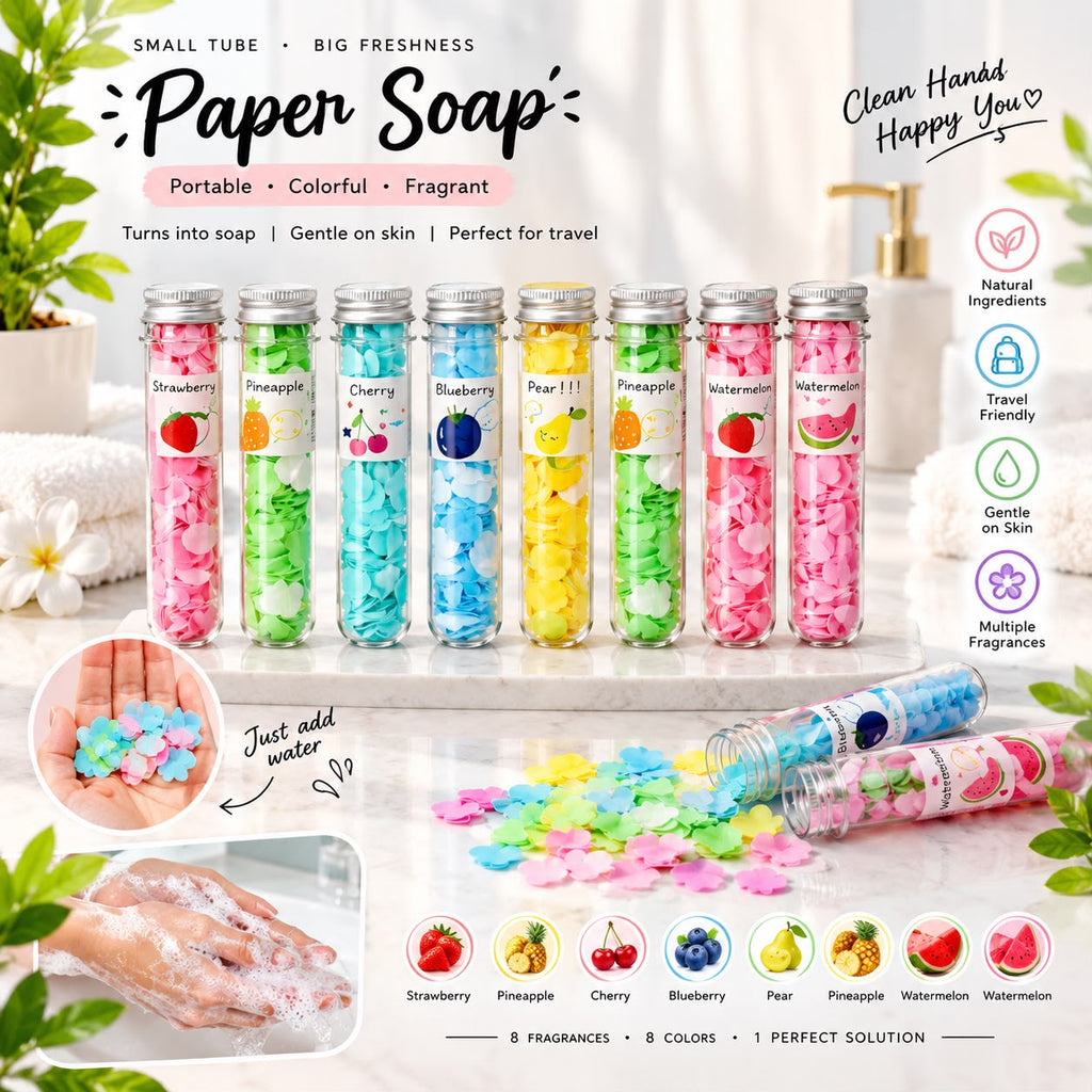 Flower Paper Soap Portable Fragranced Petal Soap Tubes