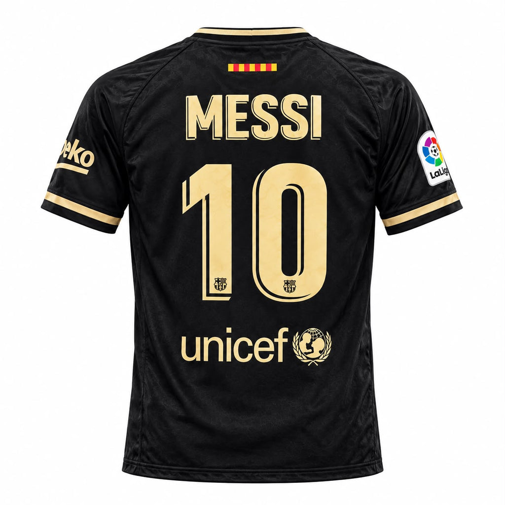 FC Barcelona Away Jersey – Messi 10 Black & Gold Edition