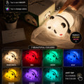 silicone panda night light with color changing glow